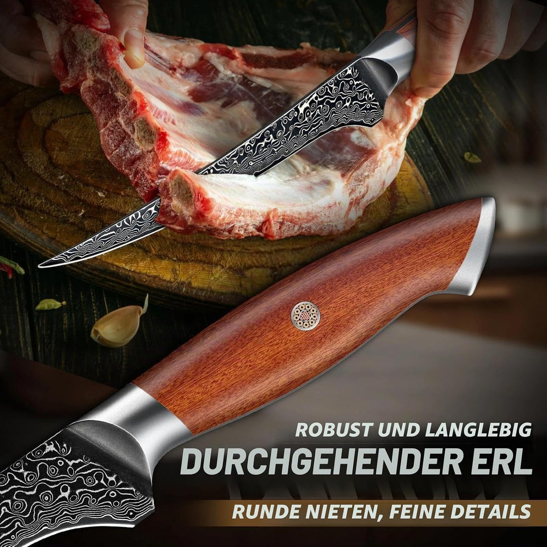 Freelander Filetiermesser Fisch Profi aus Hochkohlenstoffstahl, Scharfes Ausbeinmesser mit Ergonomis