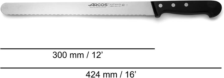 Arcos Serie Universal - Gebäckmesser Kuchenmesser - Klinge Nitrum Edelstahl 300 mm - HandGriff Polyo