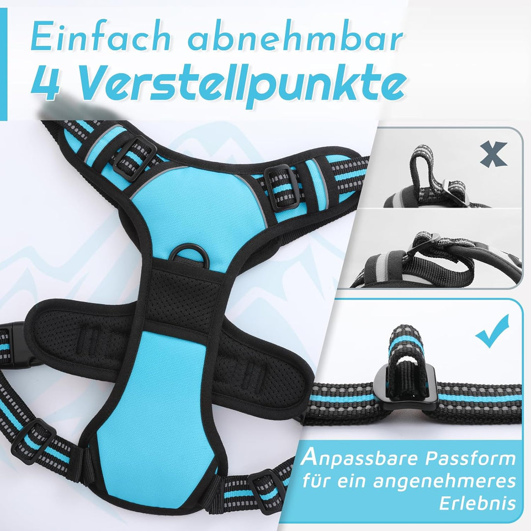 Eagloo Hundegeschirr mittelgrosse Hunde, Anti Zug Hundegeschirr mit Reflexstreifen und Kontrolle, Ve
