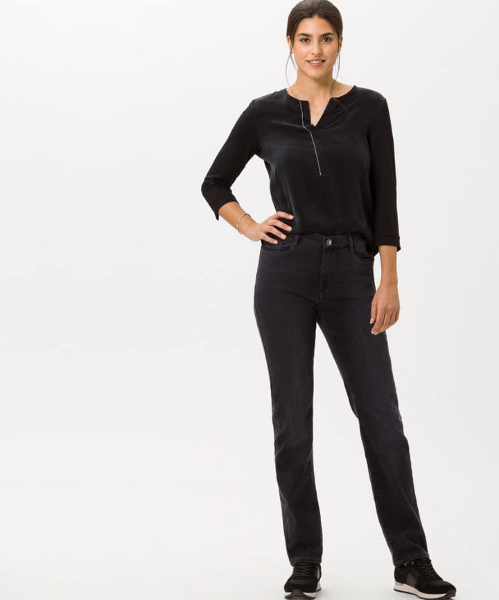 BRAX Damen Style Mary Blue Planet Nachhaltige Five-Pocket Jeans 26W / 30L Used Black, 26W / 30L Used