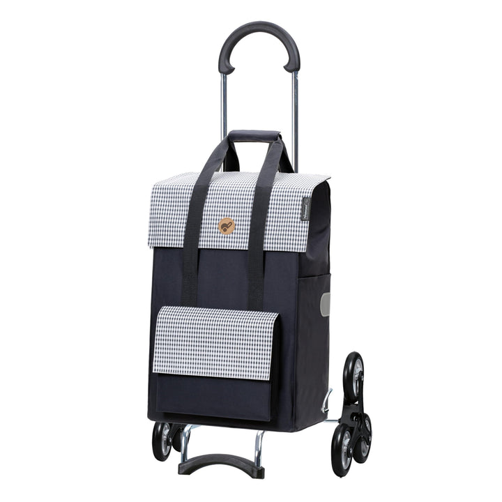 Sondermodell Andersen Einkaufstrolley Scala Treppensteiger und 49 Liter Einkaufstasche Milla blau Tr