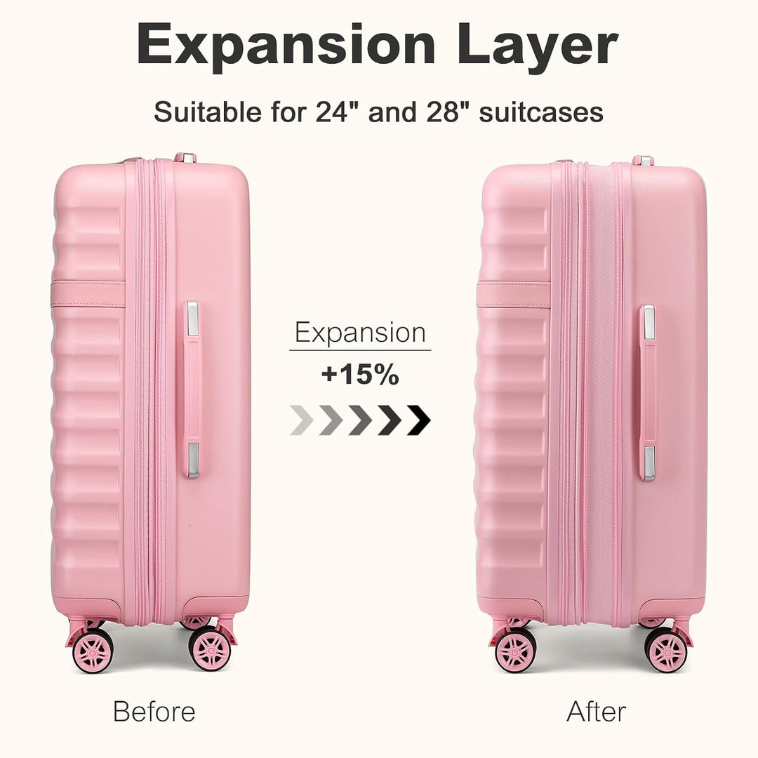 KONO Koffer Trolley Mittelgross Koffer Reisekoffer von ABS+PC Hartschalenkoffer mit 4 Rollen TSA Sch