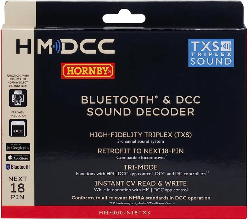 Hornby HM7000-N18TXS: Bluetooth® & DCC Sound Decoder (Next18-polig)