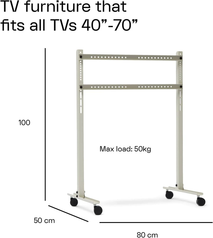 Pedestal Straight Rollin' TV Ständer Rollbar für Bildschirm 40 bis 70 Zoll | Mobiler Fernsehständer