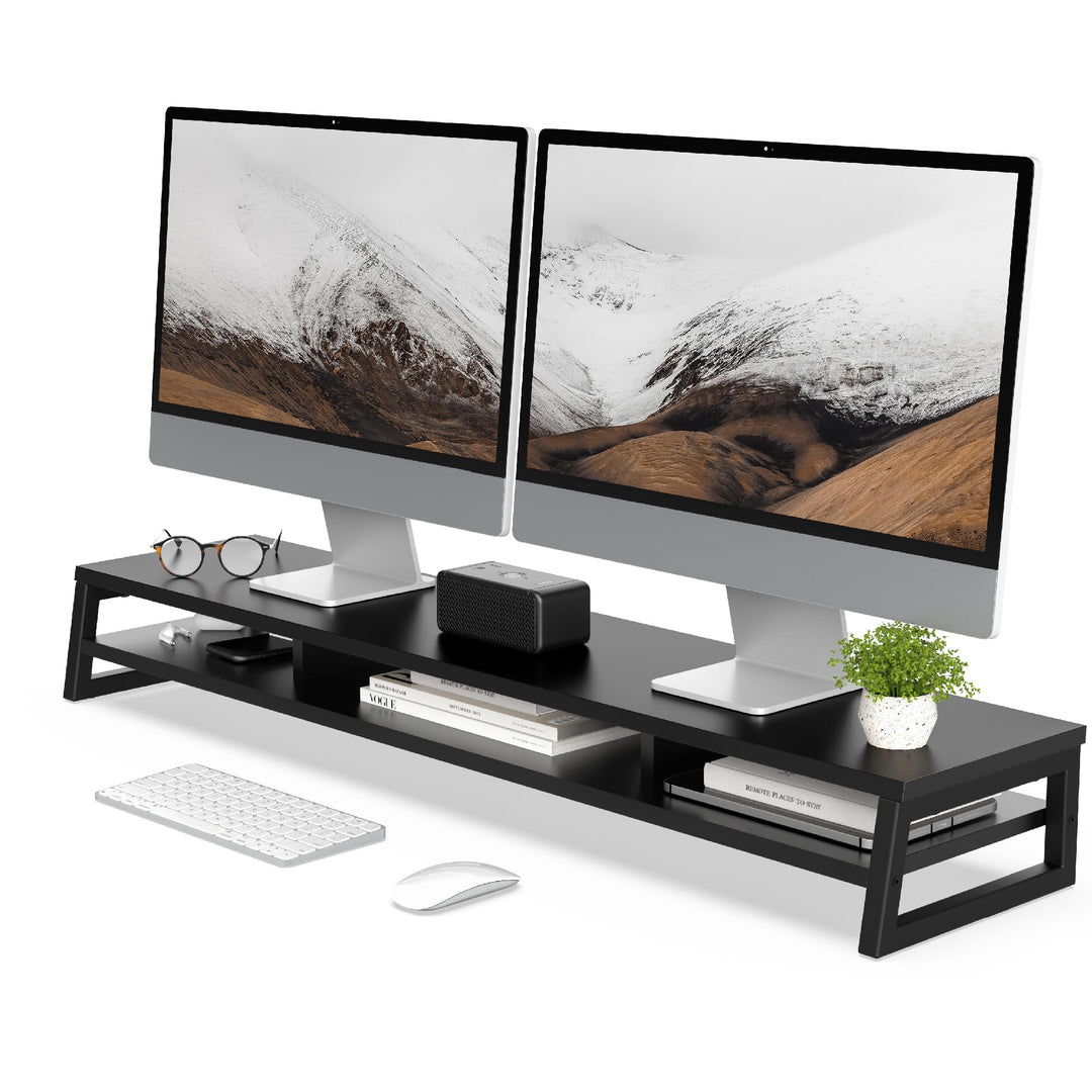 Fenge Dual Monitorständer Riser 108cm Grosse Computer Bildschirmständer für PC/Laptop/Fax/Drucker/TV