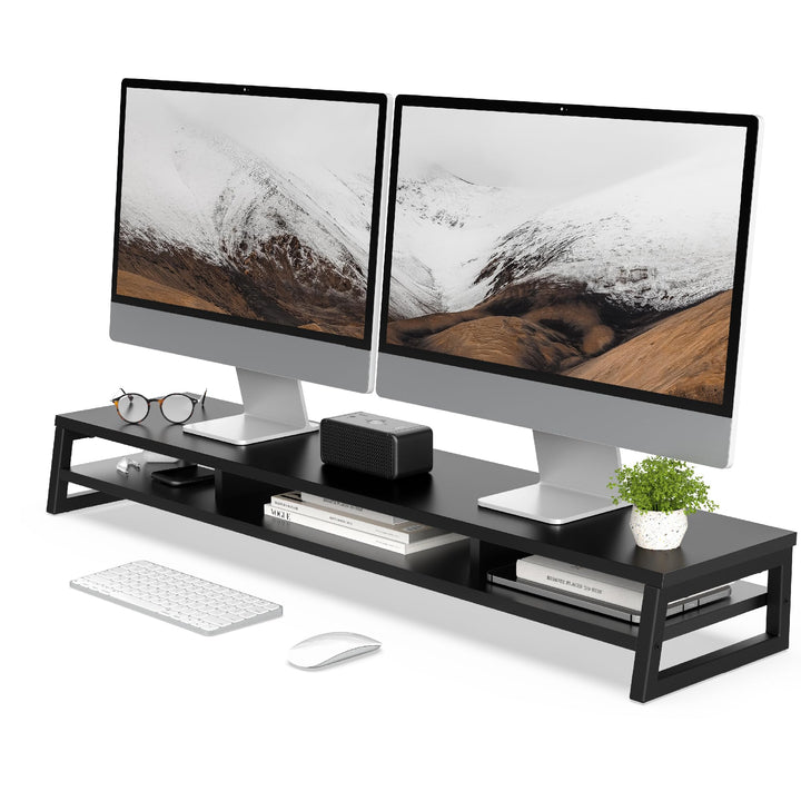 Fenge Dual Monitorständer Riser 108cm Grosse Computer Bildschirmständer für PC/Laptop/Fax/Drucker/TV