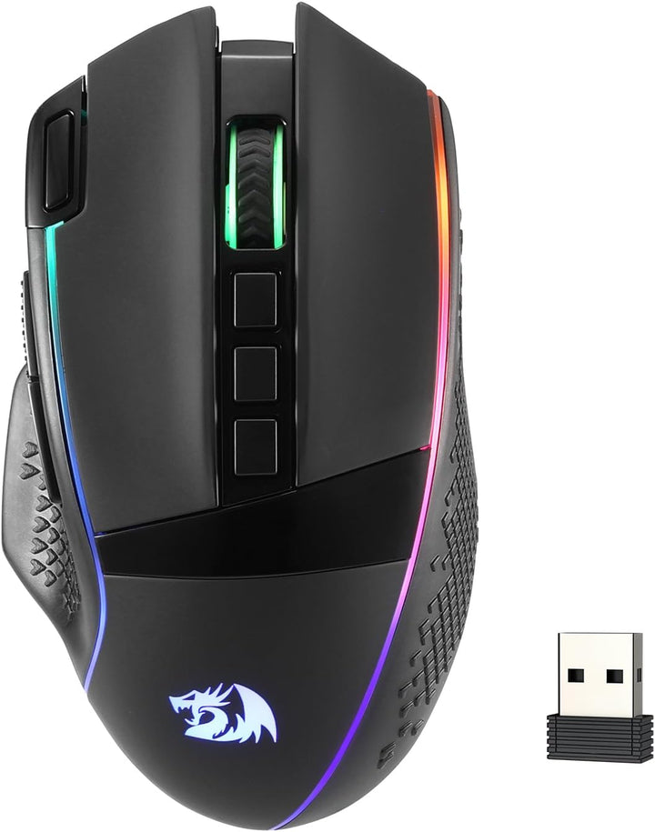Redragon M991 kabellose Gaming-Maus, 19000 DPI kabelgebundene/drahtlose Maus mit Schnellfeuertaste,
