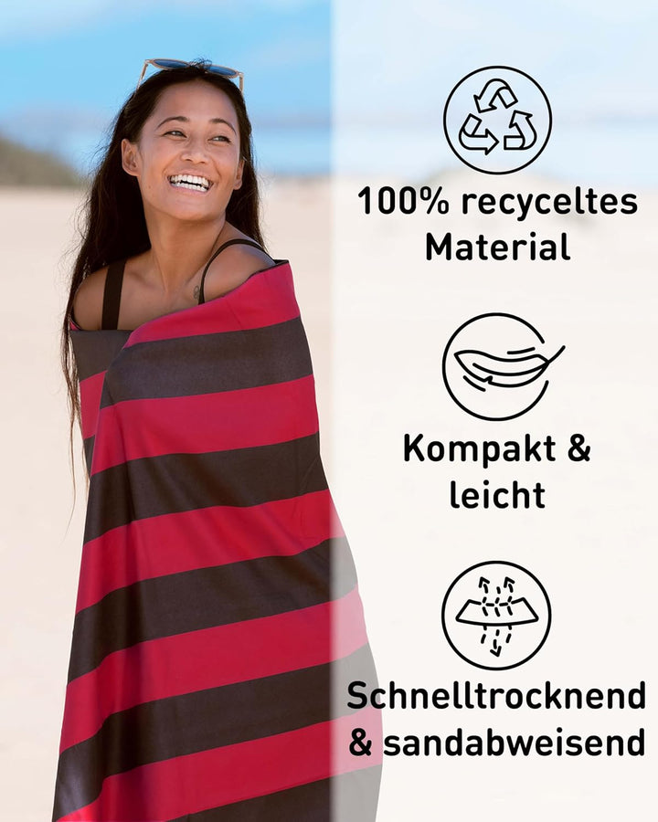 Fit-Flip Strandtuch XXL aus Mikrofaser - leicht und schnelltrocknend - 100% recyceltes Strandhandtuc