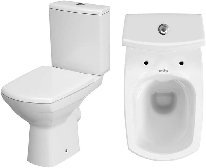 VBChome Keramik Stand WC Toilette Komplett Set Keramik WC- Sitz aus Duroplast mit Absenkautomatik So