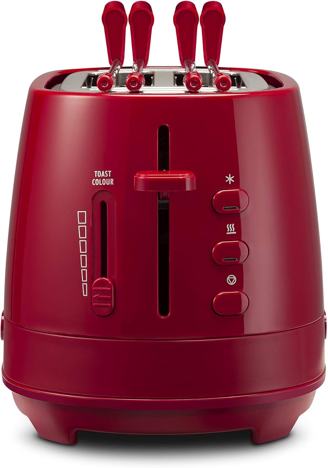 De Longhi CTLAP2203 Toaster mit Zange, 550 Watt. rot, Rot