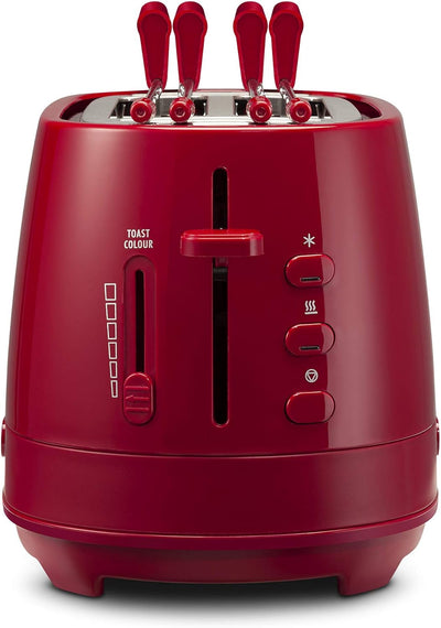 De Longhi CTLAP2203 Toaster mit Zange, 550 Watt. rot, Rot