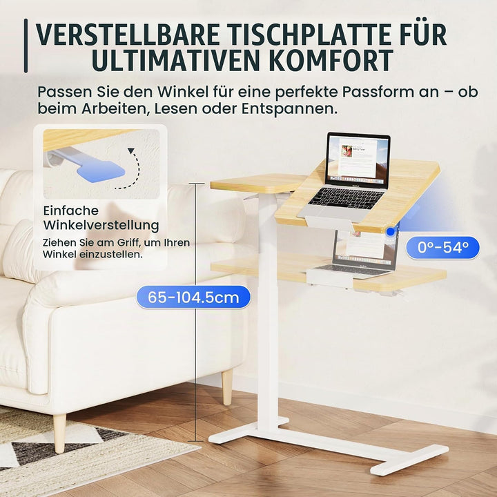 FLEXISPOT Beistelltisch - Flexibler Laptoptisch und Betttisch mit neigbarer Tischplatte, höhenverste
