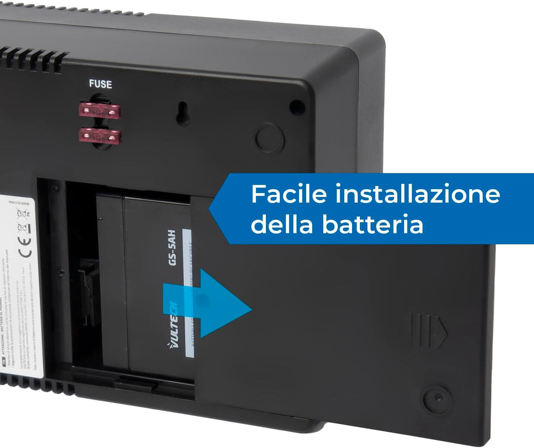 VulTech UPS700VA-XS UPS Steckdosenleiste 700VA/390WA, unterbrechungsfreie Stromversorgung, Line-Inte