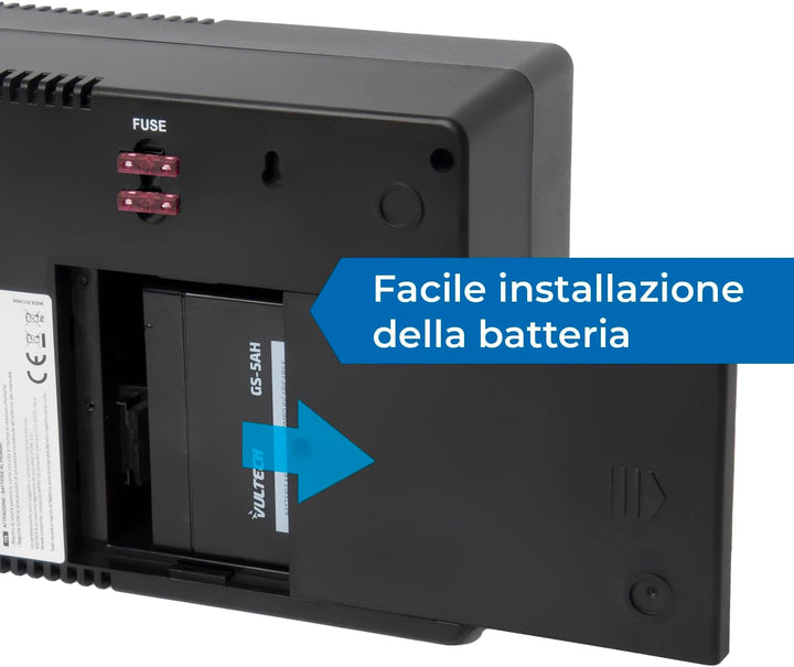 VulTech UPS700VA-XS UPS Steckdosenleiste 700VA/390WA, unterbrechungsfreie Stromversorgung, Line-Inte