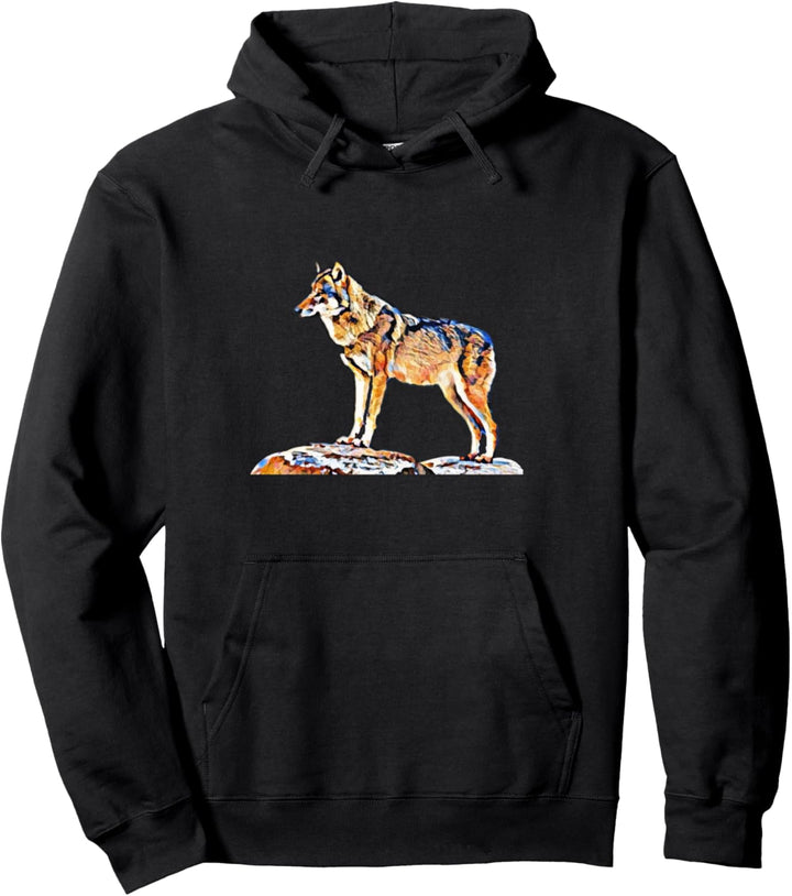 Wolf Vollmond Motiv Wölfe Lupus Rudel Mond Tiere Raubtier Pullover Hoodie