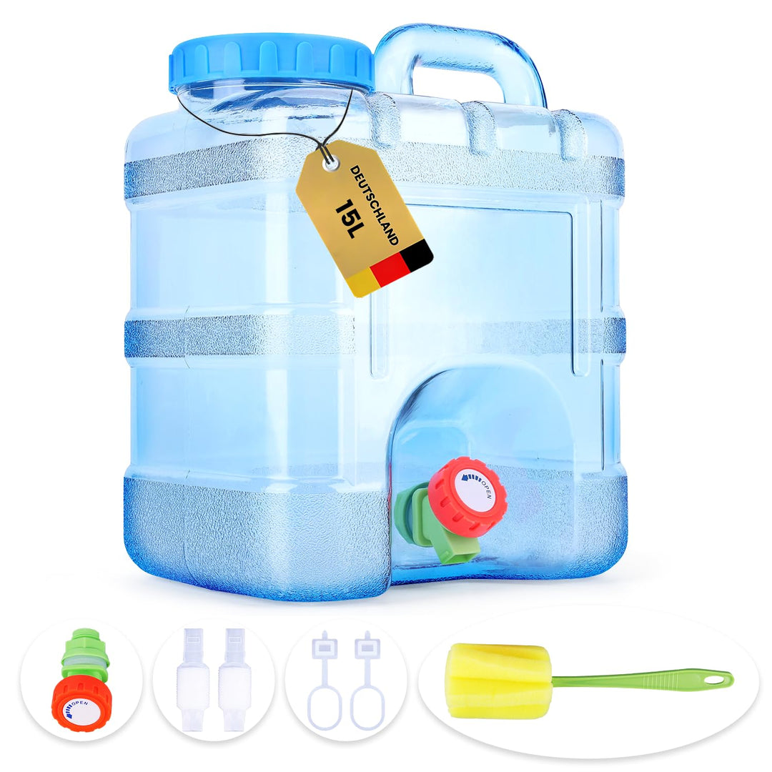 Umikk 5L~22L Camping Wasserkanister, Wasserbehälter mit Hahn, Tragbarer Trinkwasserkanister, Wassert