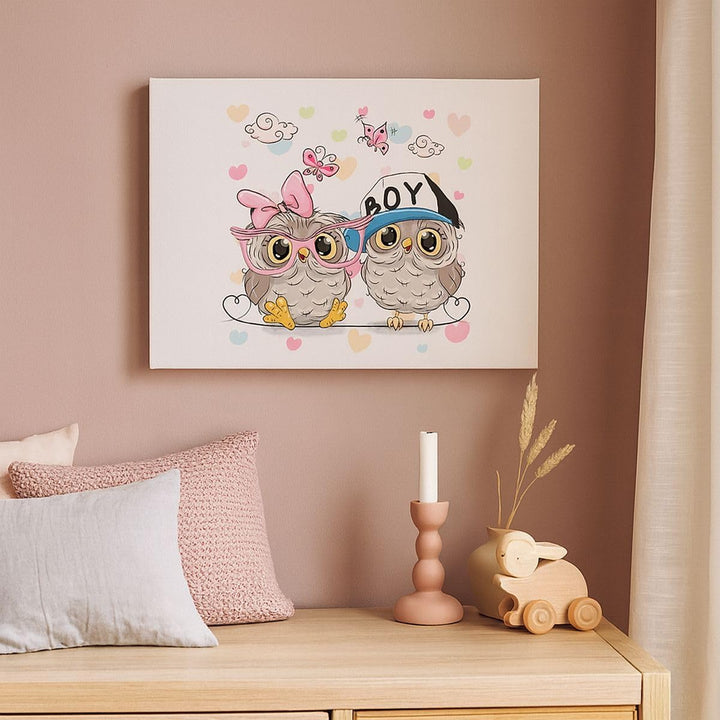 Bilder auf Leinwand Eule zeichnung farbig muster Leinwandbild 70x50cm Wandbilder Dekoration Wohnzimm