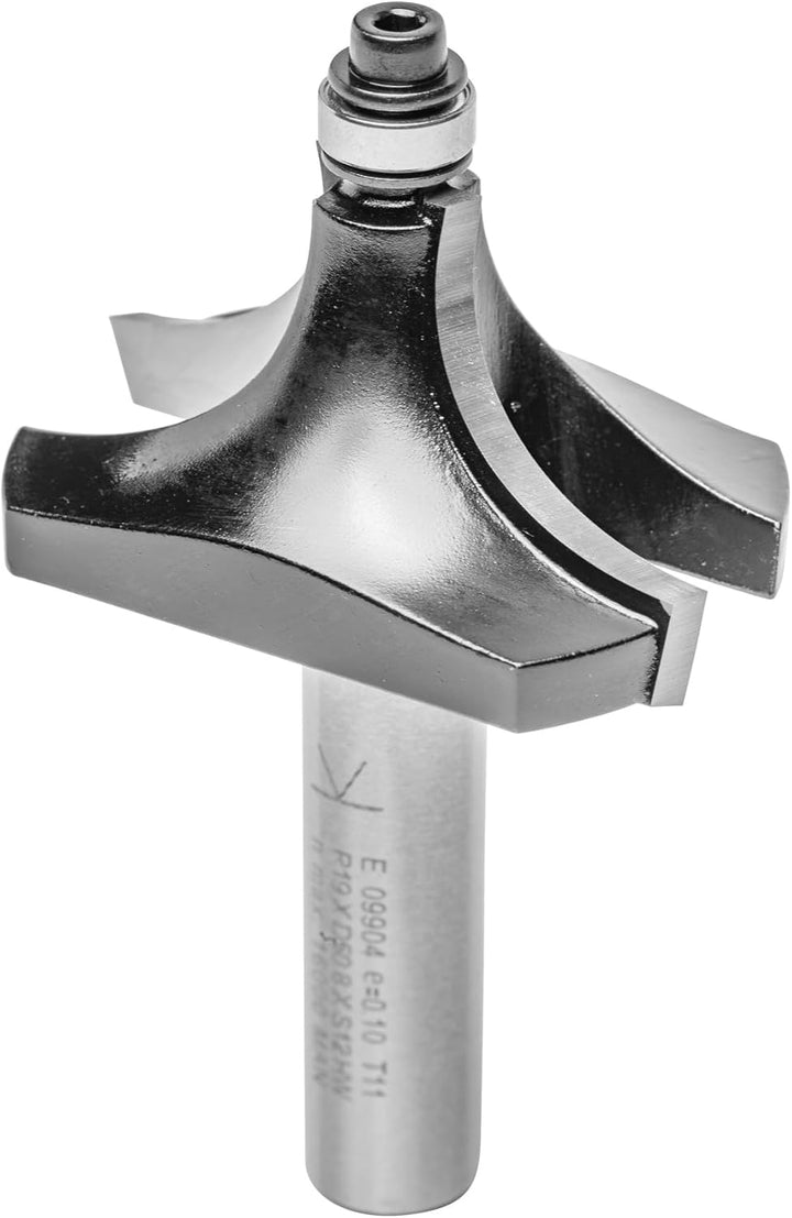 ENT 09904 Viertelstabfräser HW, Schaft (S) 12 mm, Durchmesser (D) 50,8 mm, NL 25,4 mm, R 19,05 mm, S