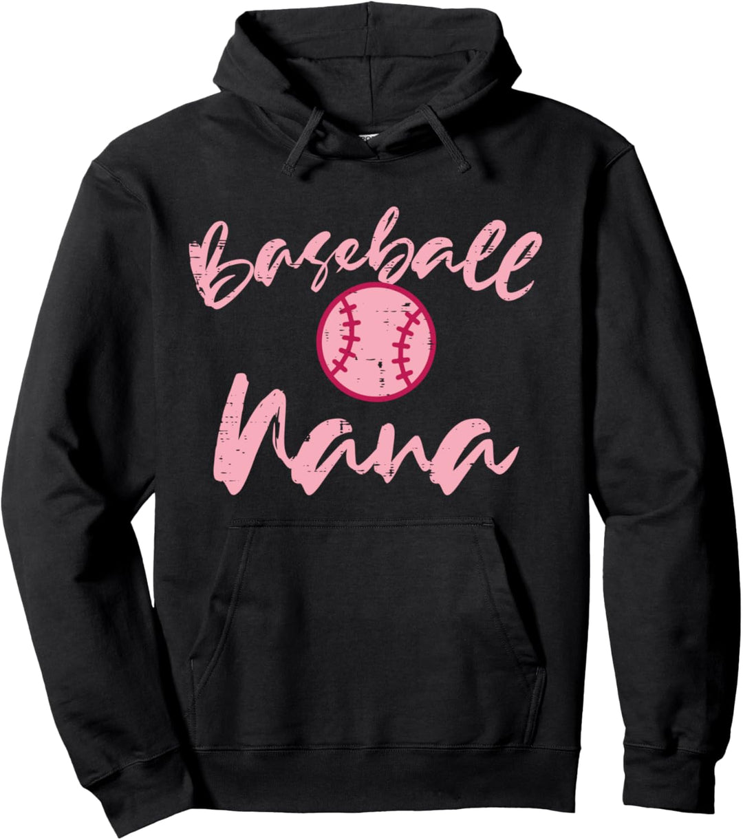 Pink Baseball Nana Cute Family Matching Grandma Mimi Women Pullover Hoodie