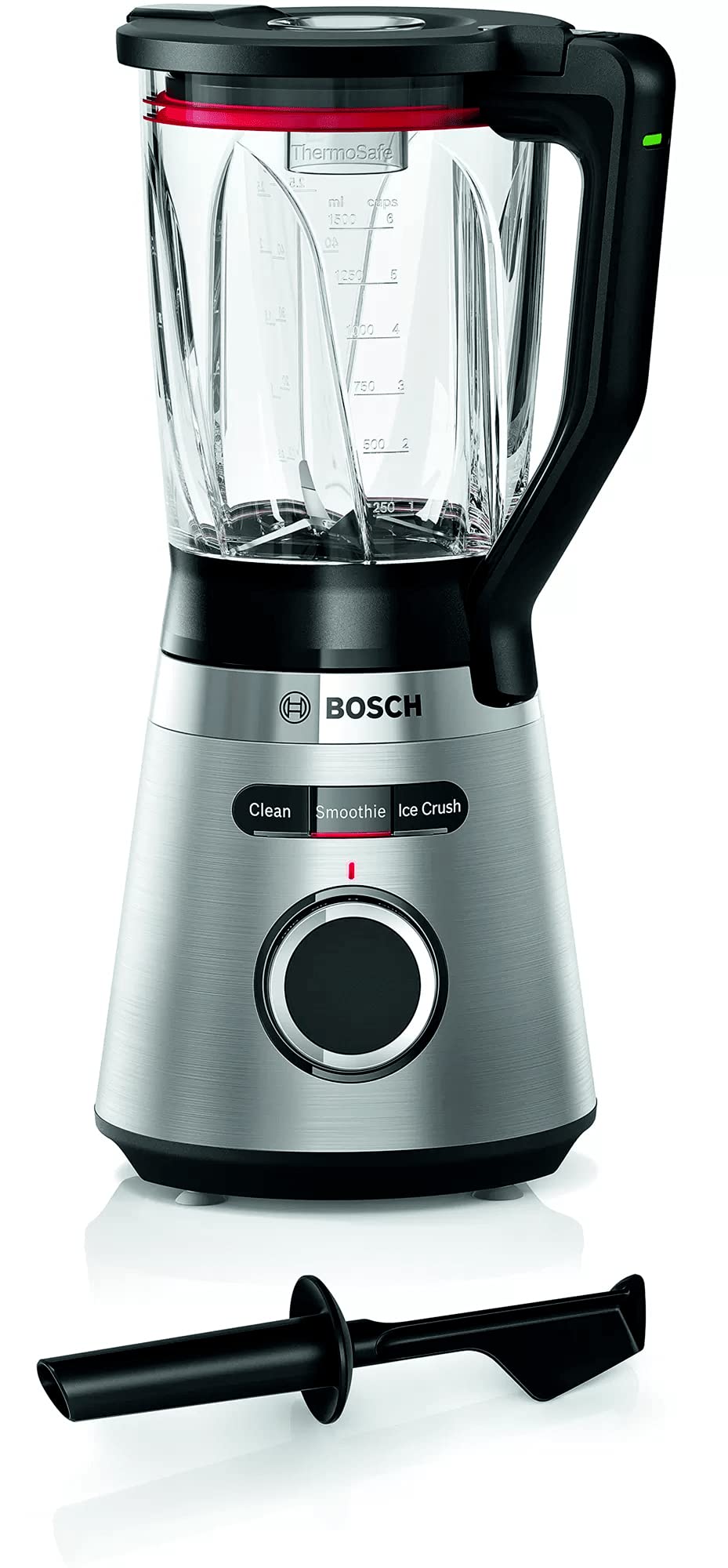 Bosch Standmixer, Smoothie Maker, 30,000 U/min, 1200 W, Edelstahl-Messer, 1,5l ThermoSafe Glasbehält