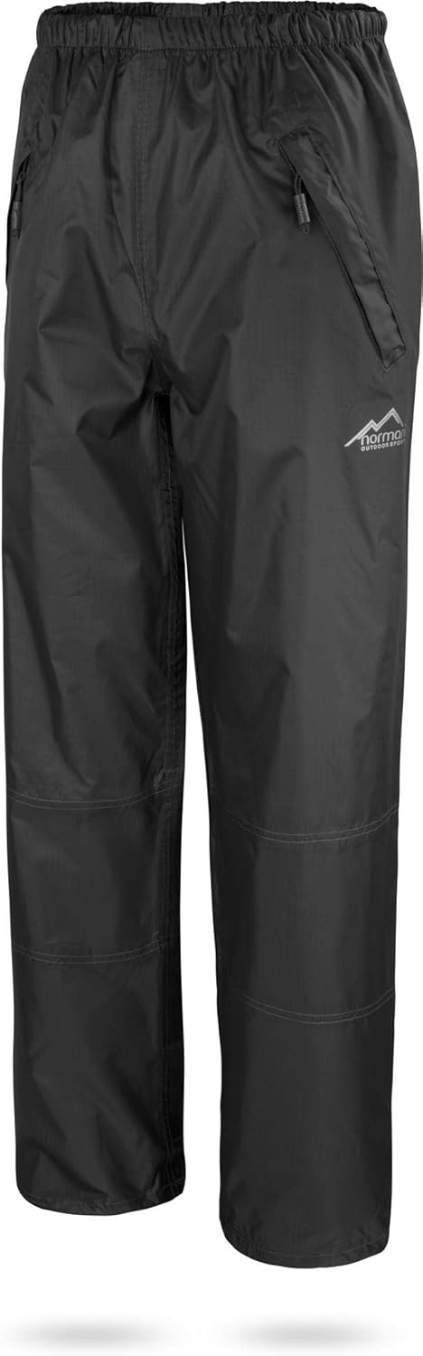 normani Outdoor Sports wasserdichte Regenhose 6000 mm mit Reissverschluss-Seitentaschen für Wandern,