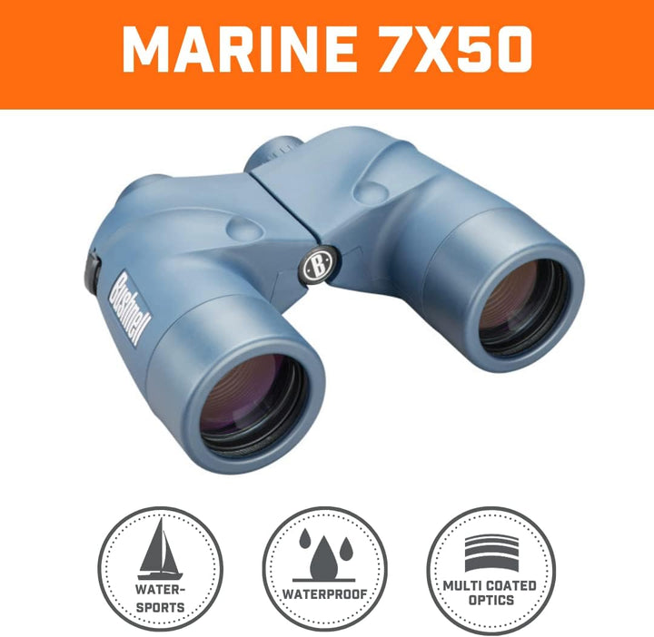 Bushnell Fernglas 7x50 Marine - wasserdicht, robust, lichtstark, perfekt für das Boot, 137501