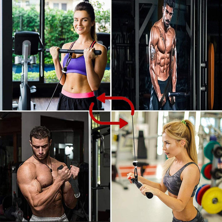 Favuit Kabelzug Fitness Kabel Latzug Unterarmtrainer Set, Gym Arm-Krafttraining Trizeps Seil Gewicht