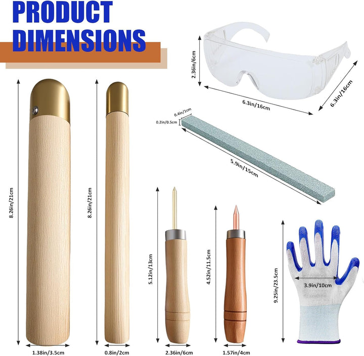 Flint Knapping Tools Kit für Obsidian Kupfer Hammer Knapping Toolkit inklusive 2 Kupfer Bopper, 2 Dr
