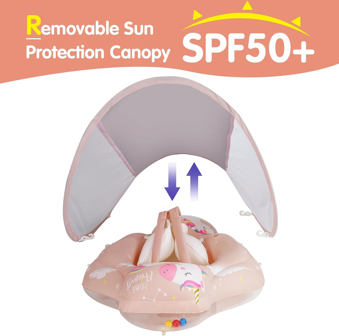 ANSTEN Schwimmring Baby mit Sonnendach Aufblasbare Baby Float Schwimmring Shwimmreifen Baby mit aufb