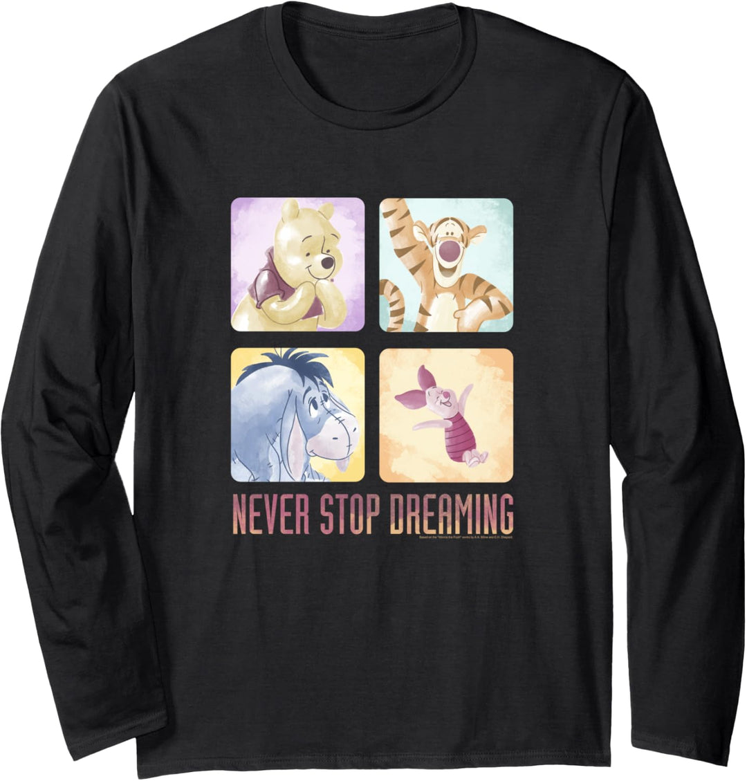 Disney Winnie The Pooh Group Shot Box Up Never Stop Dreaming Langarmshirt