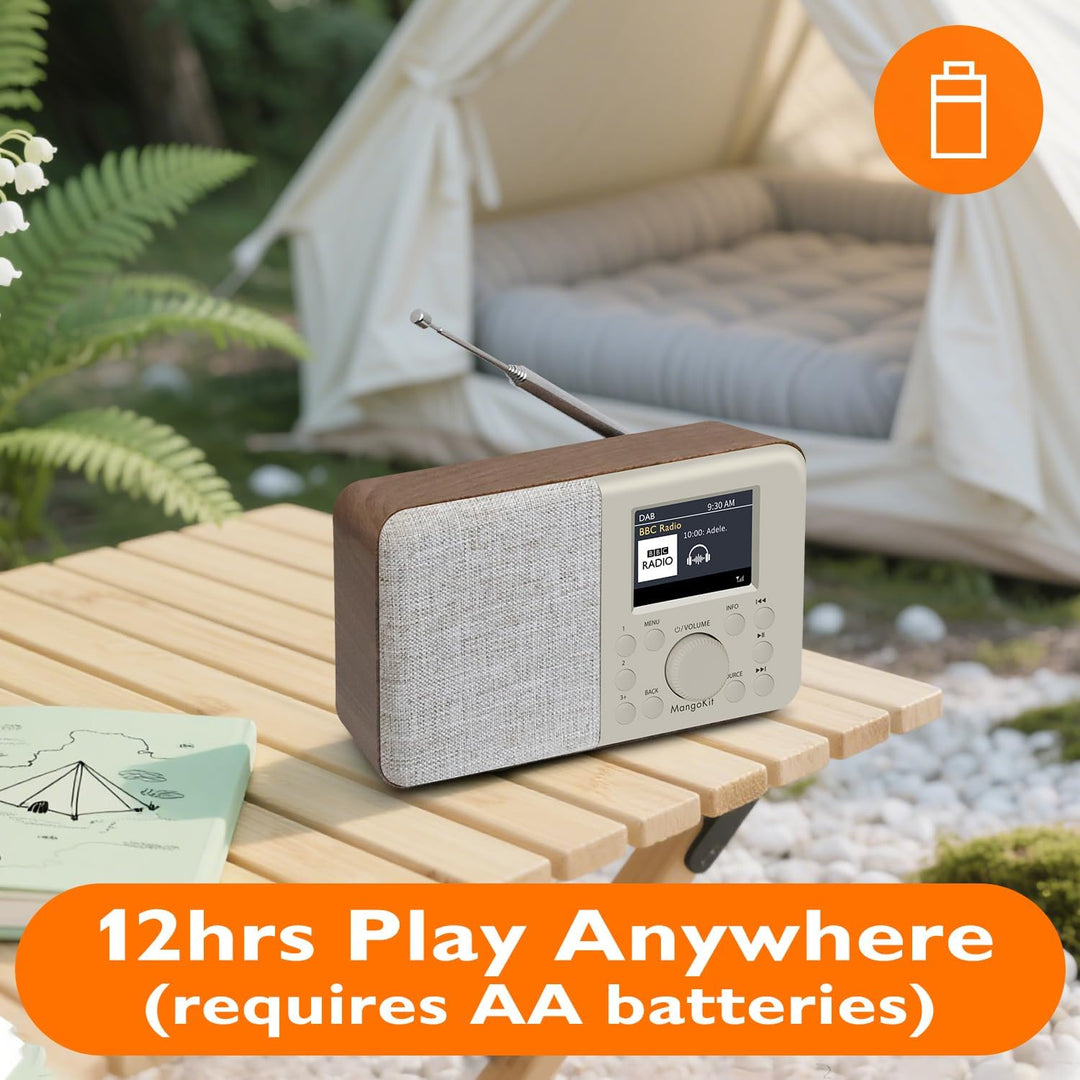 MD3 DAB/DAB+ Digitalradio mit 2.4'' Farbdisplay, UKW Digital Radio,Dab Radio mit Bluetooth 5.3 Tragb