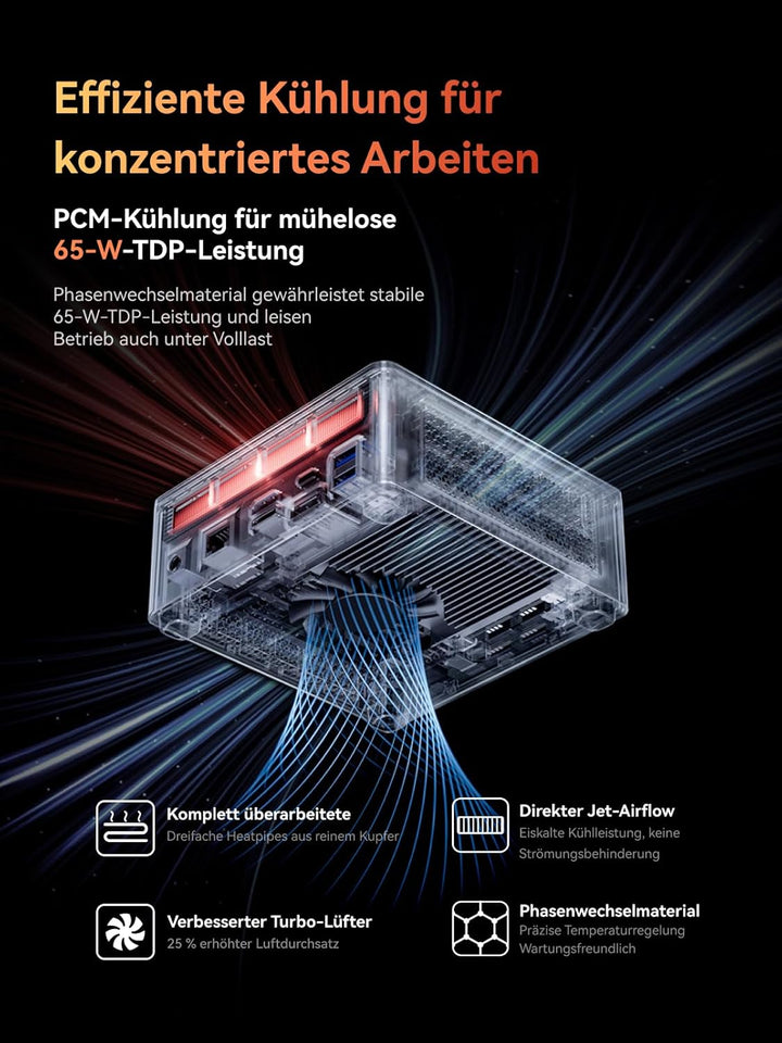 MINIS FORUM X1-Lite 255 Mini PC,AMD Ryzen 7 255 (8C/16T) Radeon 780M, 32GB DDR5 RAM 1TB SSD, OCuLink