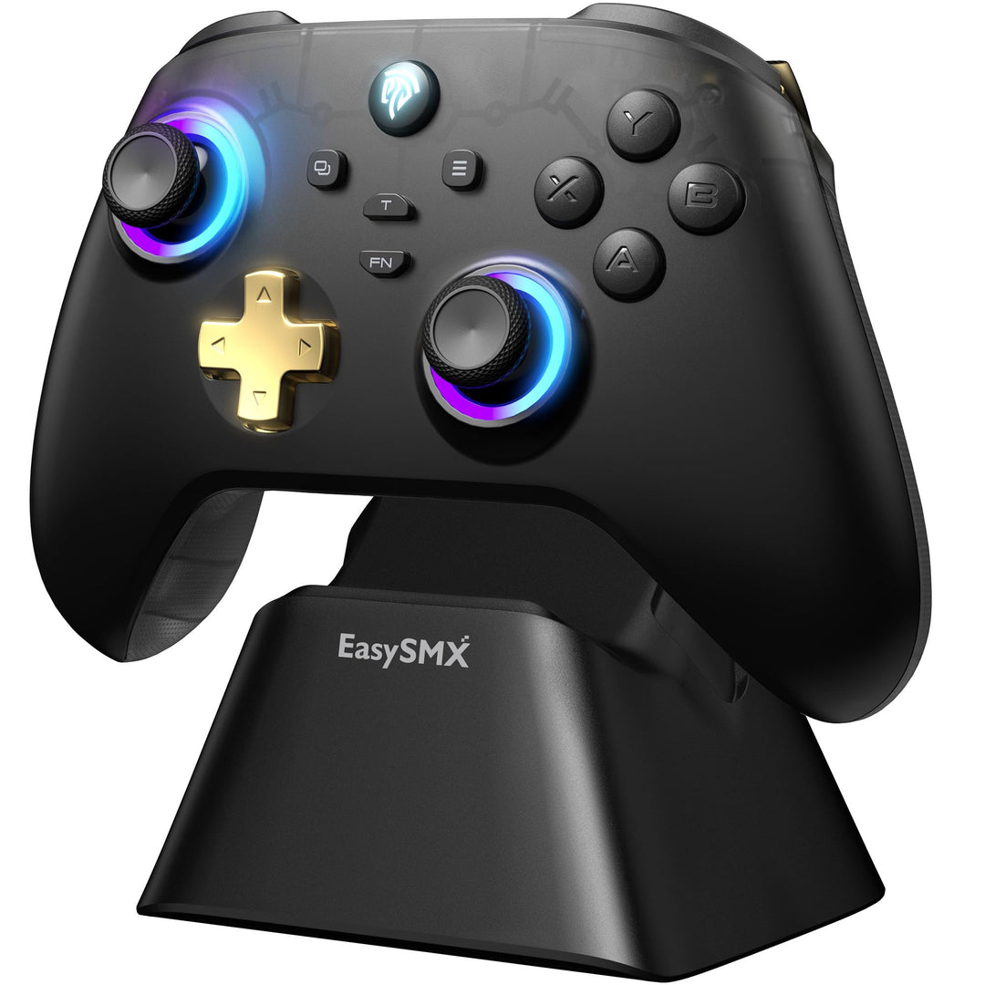 EasySMX D05 PC Controller mit Ladestation, Controller PC Wireless mit Hall Joystick & Hall Trigger,