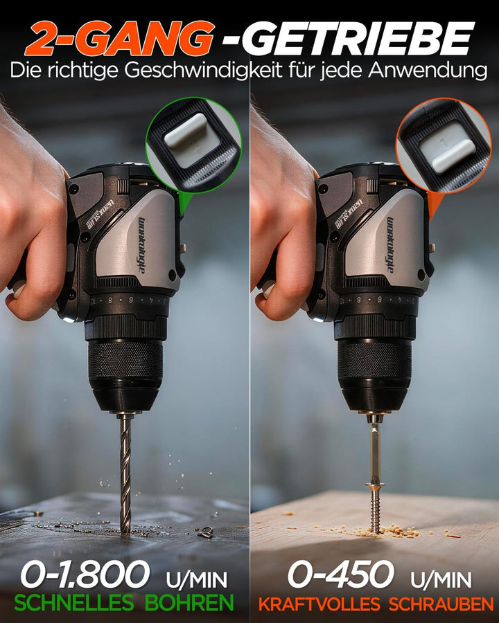 20V Max Akku-Bohrschrauber, kompatibel mit Einhell Power X-Change, Solo Schwarz, Schwarz