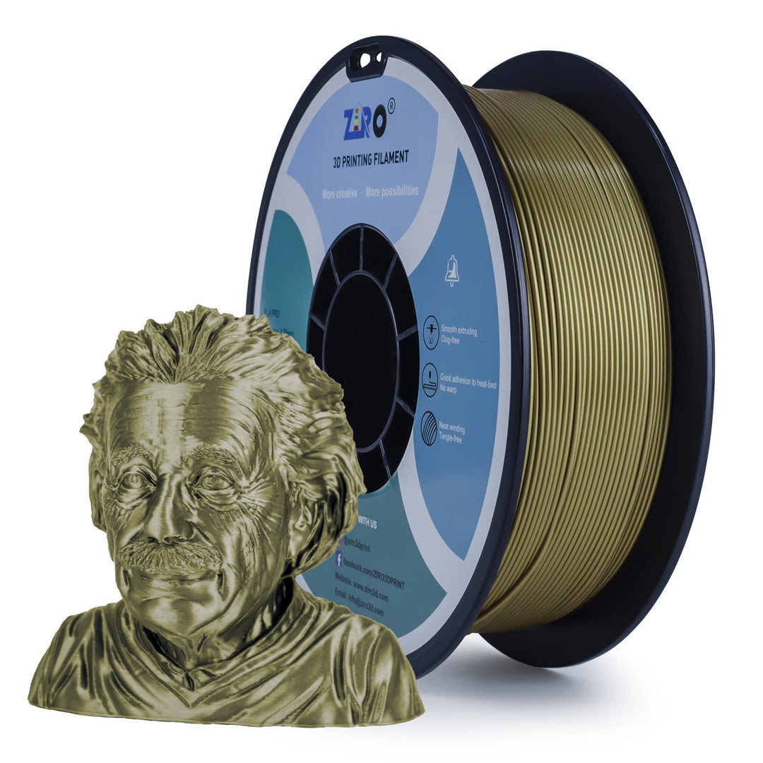 ZIRO 3D Drucker Filament PLA PRO Metall Series 1.75mm 1KG(2.2lbs), Dimensional Accuracy +/- 0.03mm,