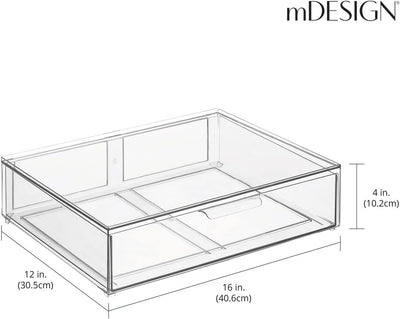 mDesign Kosmetikorganizer – stapelbare Schubladenbox aus Kunststoff – praktische Box zur Aufbewahrun