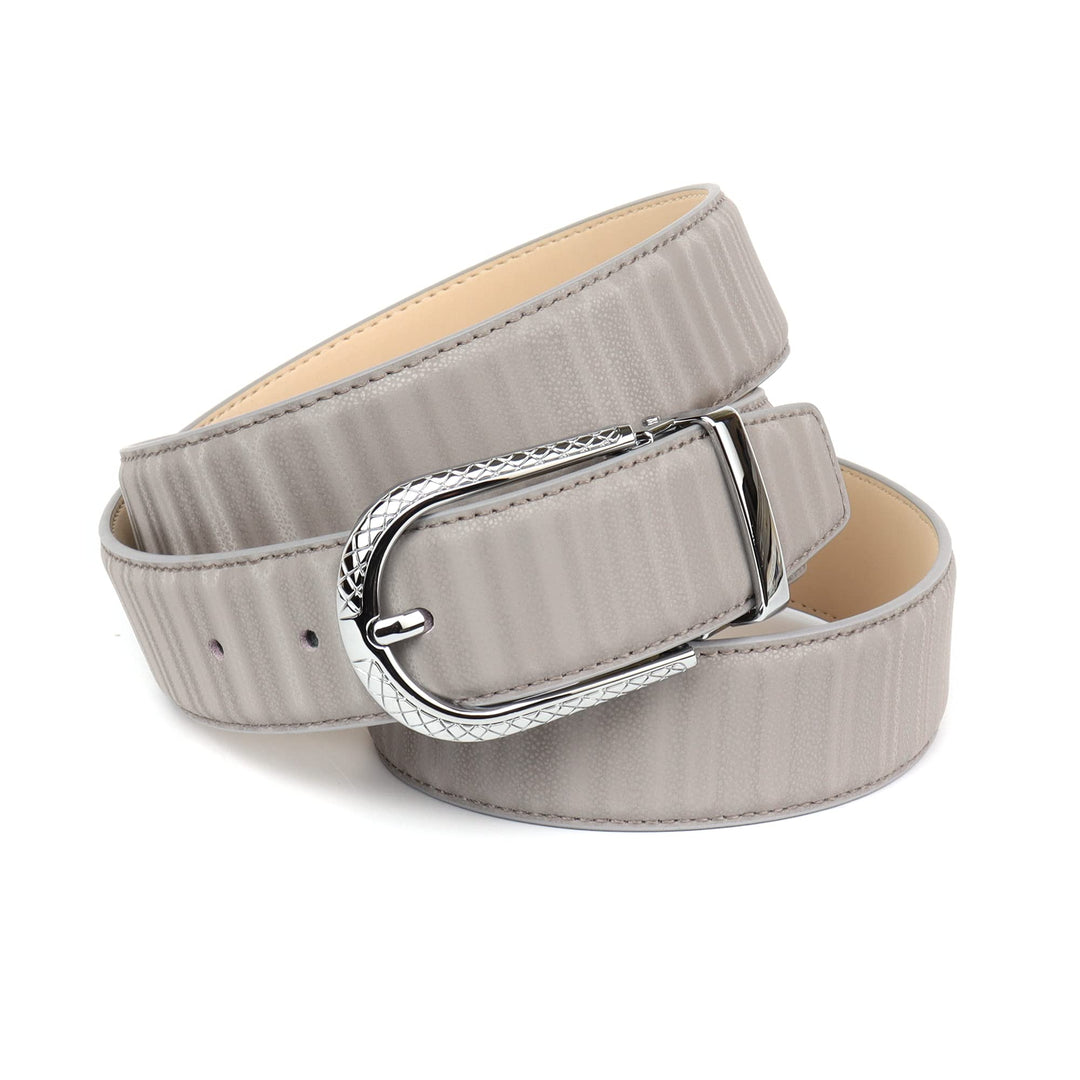 Anthoni Crown Damen Ledergürtel Gürtel 100 Grau, 100 Grau