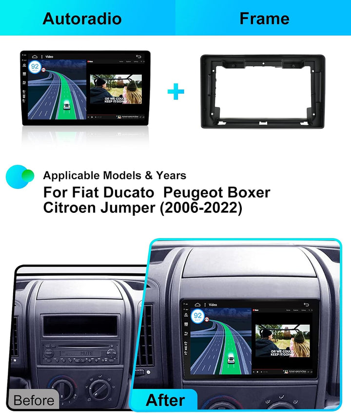 JOYX - 6G+128G - Android 12 IPS Autoradio Passt für FIAT Ducato/Citroen Jumper/Peugeot Boxer - Kabel