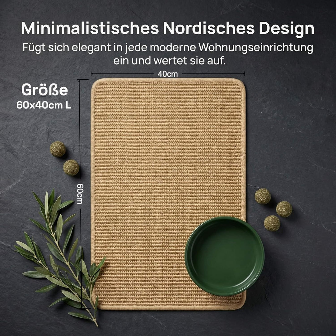 Premium Sisal Kratzmatte selbstklebend - Verbessertes Kratzbrett für Wand & Sofa, strapazierfähiger