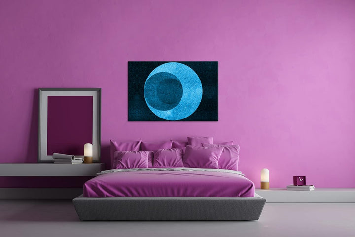 deyoli ausgefallene Kugel mit einem Loch Format 80x60 Effekt: Monocrome Blau als Leinwandbild, Motiv