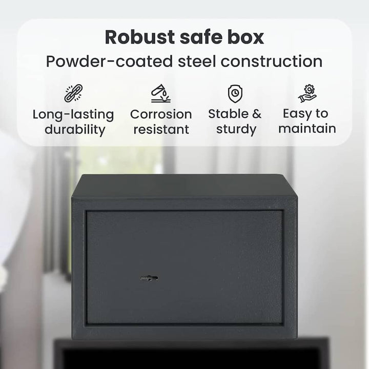 vidaXL Safe Box mit Schloss Dunkelgrau 31 x 20 x 20 cm Stahl, Heimarbeitsplatz Safe, robuster Sicher