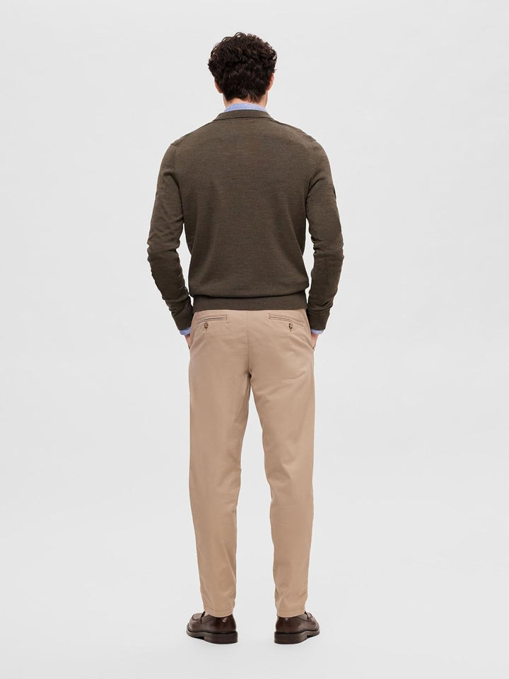 SELETED HOMME Herren Slhtown Merino Coolmax Knit Polo Noos Pullover L Forest Night/Detail:melange, L