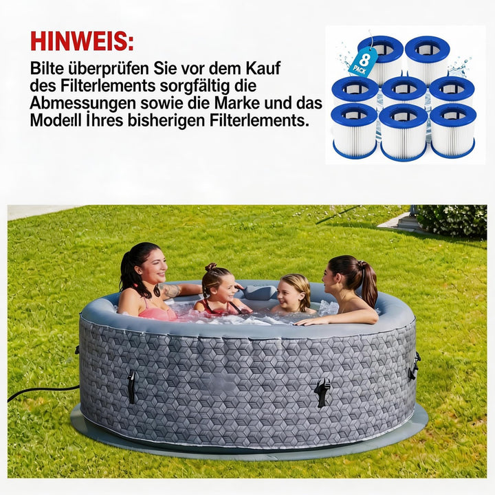 Filter Pool für Clever Spa, Spa Filterkartusche für Whirlpool Filter Mit Gewinde, Poolfilter-Ersatz