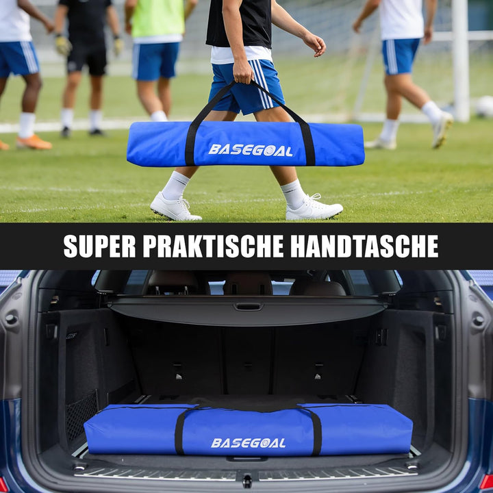 Fussballtor Outdoor [180cm/240cm/365cm], Faltbares Fussballtor Garten &amp; Training mit Koordinationsle