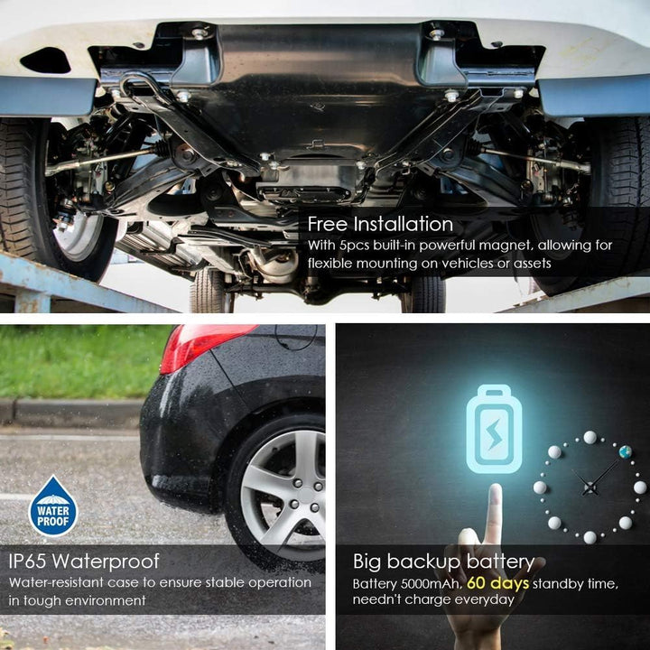 Winnes 4G Mini GPS Tracker für Autos TK901 Wasserdicht, GPS Tracker mit APP Echtzeit-Ortung, geeigne