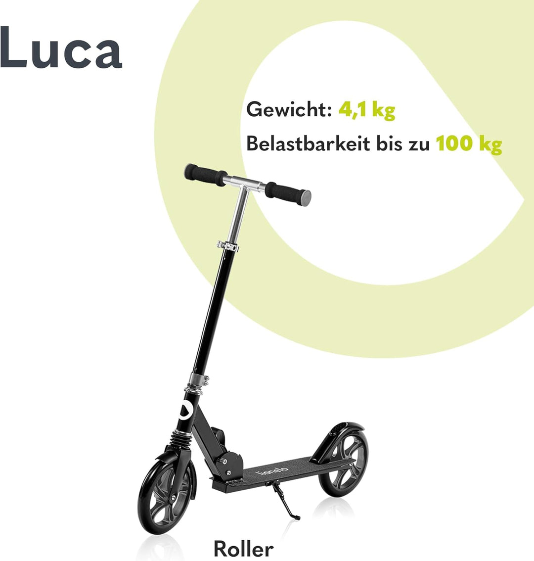 LIONELO Luca Klappbarer Roller für Kinder und Erwachsene bis 100kg Verstellbar und leicht nur 4kg Ro