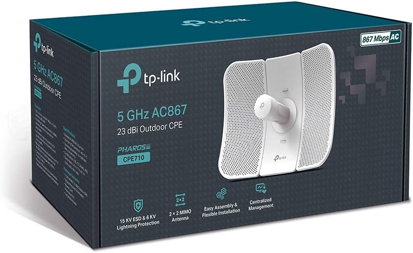 TP-Link Pharos Serie CPE710 Outdoor WLAN Access Point (für professionelle Anwender, 867 Mbit/s auf 5