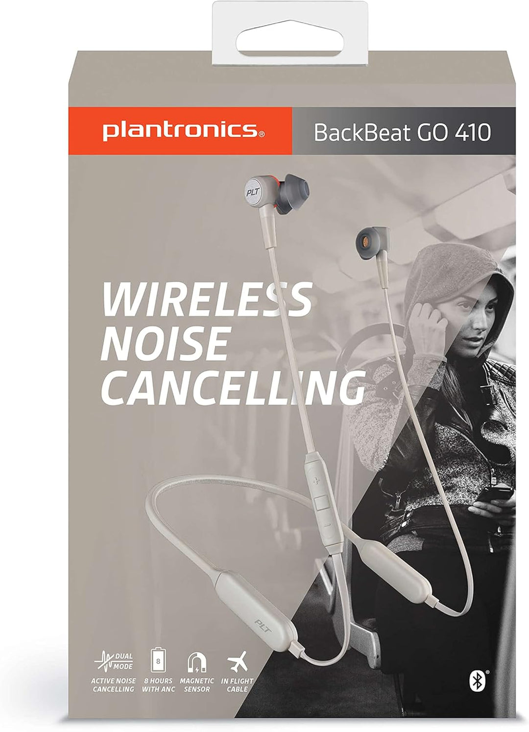 Plantronics BACKBEAT GO 410 Bluetooth Headset/Kopfhörer, In-Ear, magnetische Sensoren Bone Beige, Be