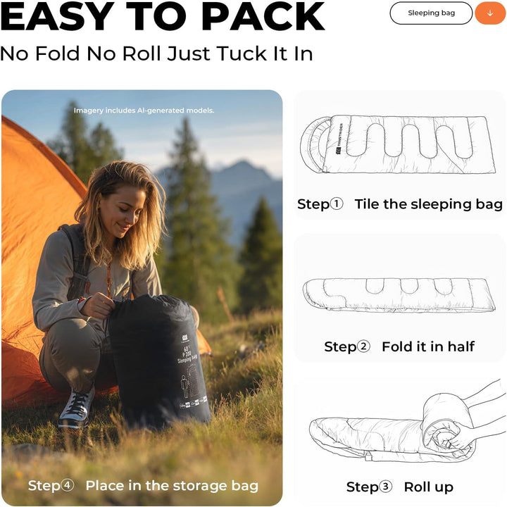 Schlafsack - 1,35 kg 3 Jahreszeiten-Deckenschlafsack, 2-in-1 Schlafsack Erwachsene, 10 °C bis 26 °C