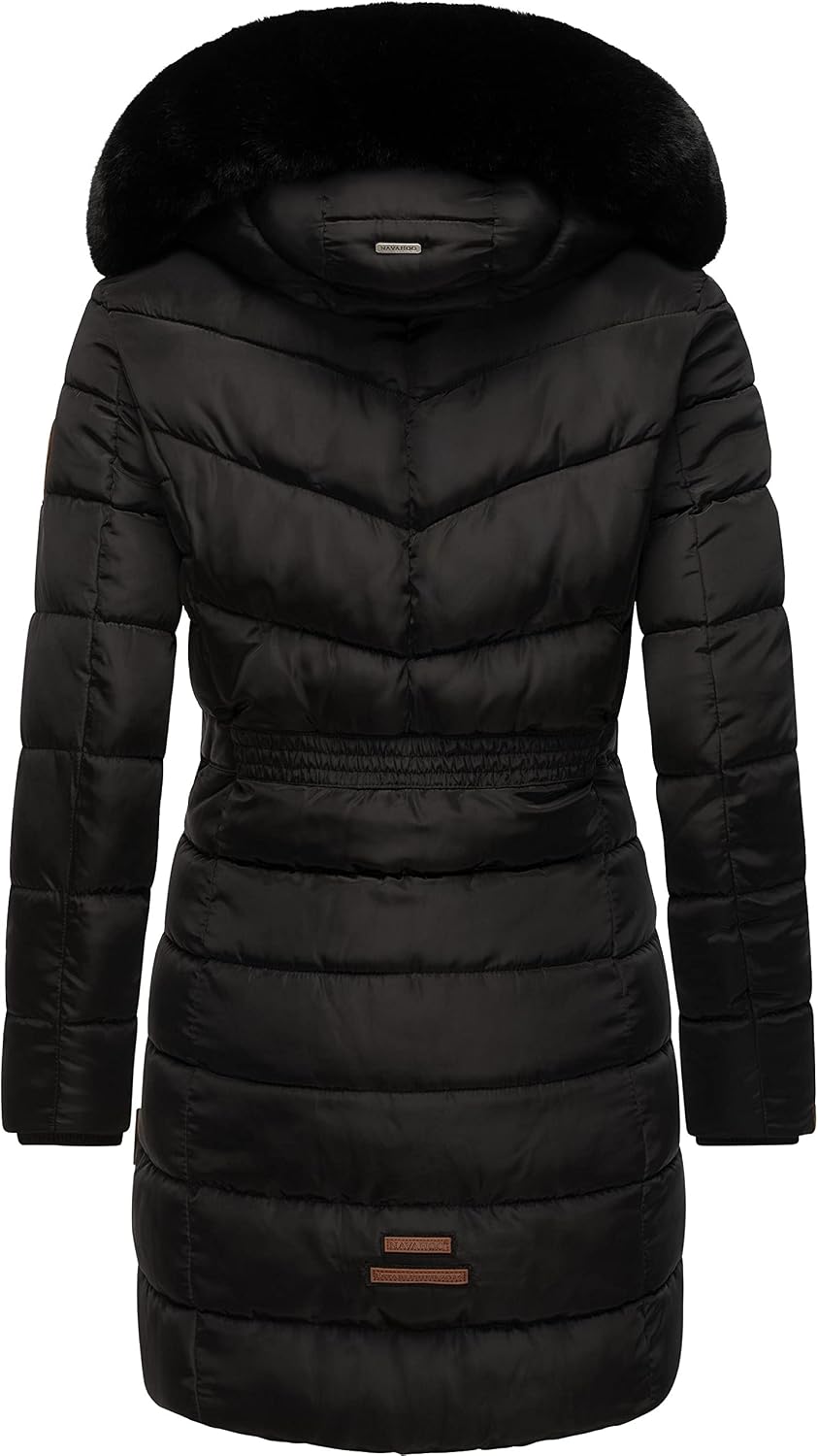 Navahoo Damen Winter-Steppmantel Paula mit abnehmbarer Kunstfellkapuze | Länge: oberschenkellang | W